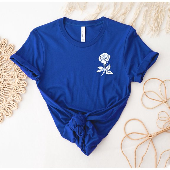 Rose Flowers T-shirt Flower Shirt Top Autumn Tee Pocket Floral Gift Pressed Shirts Vintage T-shirts Women's Women Graphic Unisex Adult Clothing