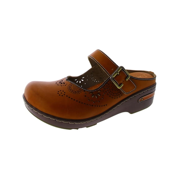 L'Artiste by Spring Step Womens Aneria-CA Buckle Leather Clogs