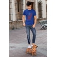 thumbnail image 2 of 4th of July Distressed Offset American Flag Mens T Shirt, 2 of 5