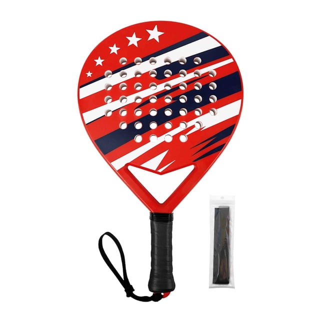 DYNWAVECA Padel Racket Paddle Tennis Racquet Comfortable Grip with Grip Tape Padel Racquet for Summer Backyard Player Sports Activities Red