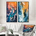 thumbnail image 1 of Designart "Majestic Aerial View Arctic Rivers and Icebergs V" Glacier Framed Wall Art Set Of 2 - Country Blue Frame Gallery Set For Office Decor, 1 of 6