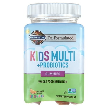 Garden of Life Kids Multivitamin   Probiotics Gummies for Digestive Gut Health, Orange, 90 Count