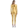 thumbnail image 2 of YONGHS Women's Shiny Holographic Unitard Costume Suits Bodysuits Catsuits Gold XL, 2 of 7