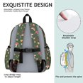 thumbnail image 3 of Mushroom and Leaf Green Pattern Cute School Backpack with Padded Back and Adjustable Shoulder Straps 13.4"x11"x4.7", 3 of 3