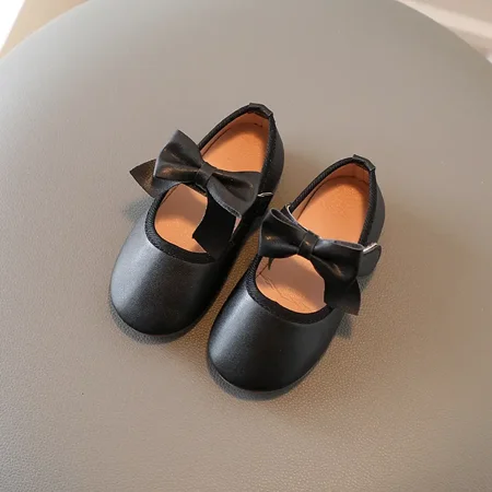 

GEDER-S Girls Cute Vintage Bow Mary Jane Shoes Non-slip Soft Sole Princess Shoes For Wedding Party Performance