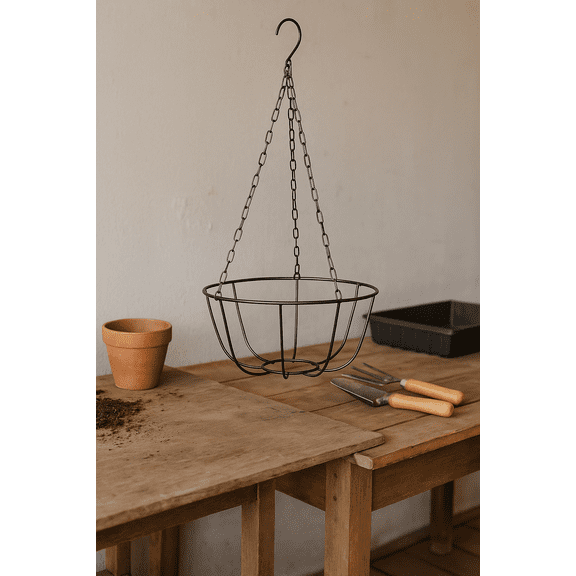 Garden Collection Hanging Wire Basket, 10 in. BLACK