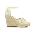 thumbnail image 2 of BLISSFUL STEP Women's Espadrille Wedge Heel Wedge Sandals Yellow Flower 7, 2 of 6