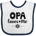 thumbnail image 3 of Inktastic Opa Loves Me Granddaughter Girls Baby Bib, 3 of 4