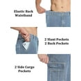 thumbnail image 3 of Tapata Men's Relaxed Fit Cargo Jeans Elastic Waist 6 Pockets Straight Leg Work Utility Pants, 3 of 6