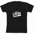 thumbnail image 3 of Big Bro Name Tag Boy's Black Crew Neck Short Sleeve Tee-Medium, 3 of 4