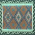 thumbnail image 1 of Ahgly Company Indoor Square Oriental Light Blue Traditional Area Rugs, 6' Square, 1 of 4