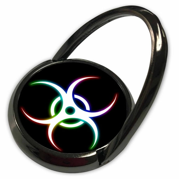 3dRose, Biohazard Symbol glowing on black background, Phone Ring