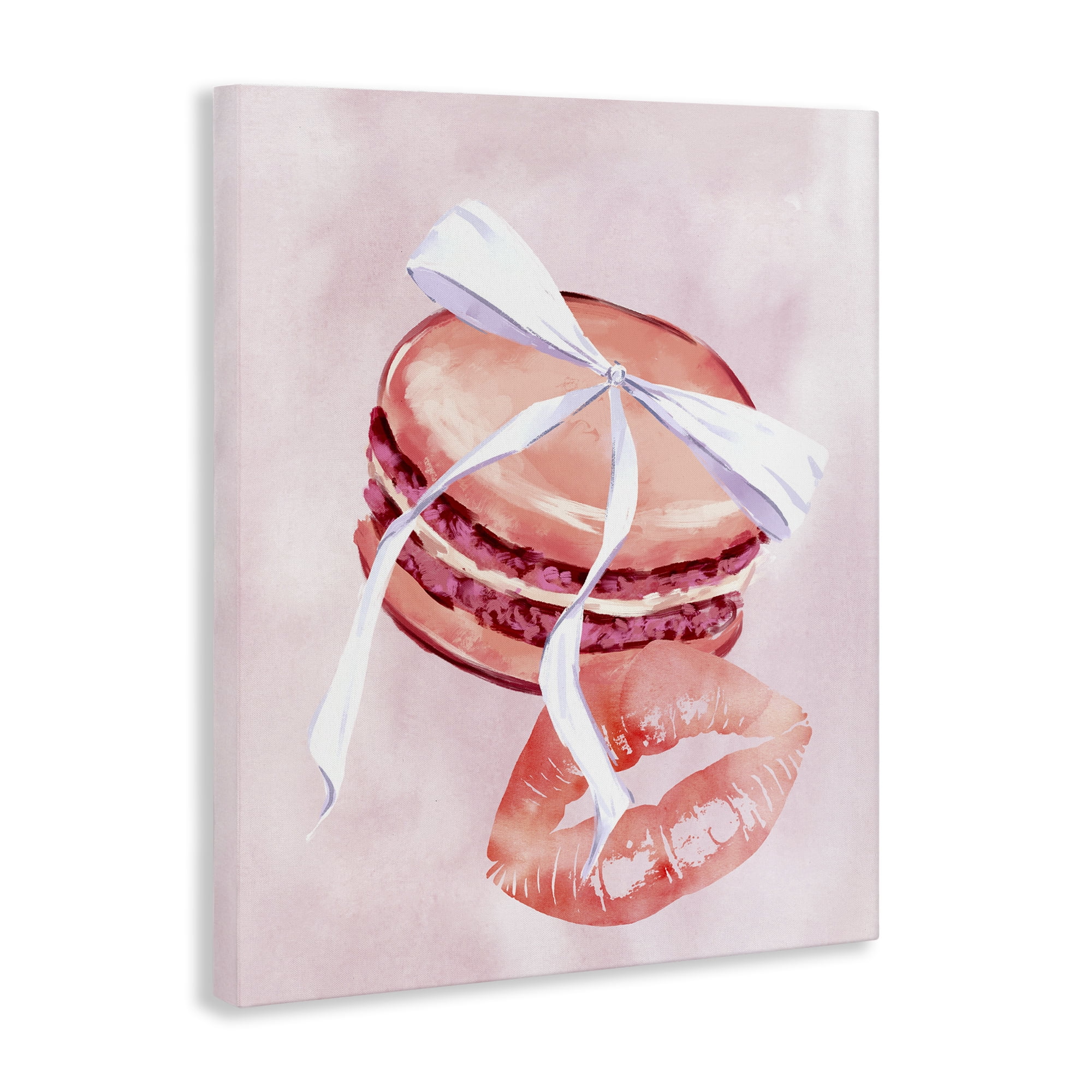 Stupell Industries Glam Macaron Dessert Food & Beverage Painting Gallery Wrapped Canvas Art Print Wall Art, 24 x 30