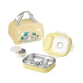 thumbnail image 3 of Lipstore Boîte à Lunch Bento Récipient de Préparation de Repas avec Sac Fourre-Tout Boîte à Collation Bento Récipient Alimentaire Jaune 4 Compartiments, 3 of 8
