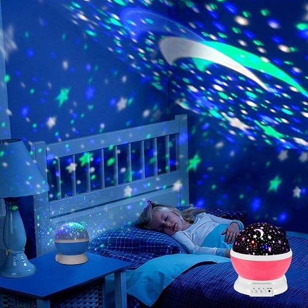 Upgraded Version Remote Controlled Romantic Rotating Spin Music Starry Sky Night Light Projector Children Kids Baby Sleeping Night Light