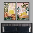 thumbnail image 2 of IDEA4WALL Framed Canvas Print Wall Art Set Sunlight Over Tropical Jungle Cheetah Cat Digital Art Decorative Bohemian Colorful Chic Artwork for Living Room, Bedroom, Office - 24"x36"x2 Black, 2 of 5