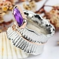 thumbnail image 4 of HOOUN Fashion Oval Cut Cubic Zircon Silver Plated Ring Women Wedding Jewelry Size 6-10-Style_6-5, 4 of 6