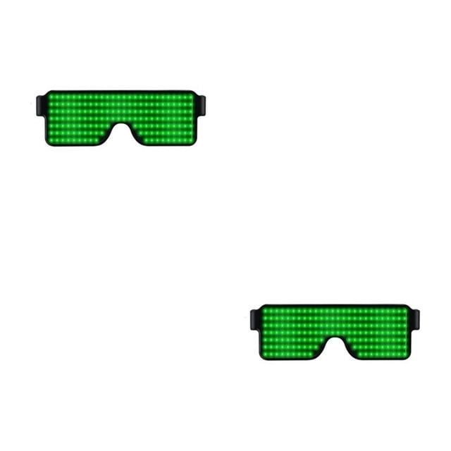 stanreset LED Glasses Light Up Glow Flashing Eyewear Nightclub Party Decor green 2Set