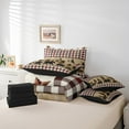 thumbnail image 6 of Feelyou Farmhouse Bear Print Bedding Comforter Set 7pcs for Teen, Vintage Red Buffalo King Bedding Sets, Hippie Texas Stars Reversible Bed Sheets, Ultra Soft Bedroom Decor, 6 of 8