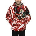 thumbnail image 5 of Demon Slayer Mens Active Sweatshirts Cozy Hoodie 3d Graphic Sweater Casual Winter Clothes Tops Coat 3x-Large, 5 of 7