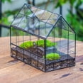 thumbnail image 2 of NCYP Geometric Glass Terrarium with Front Opening Door, House Shape Closed Micro Landscape Planter Box for Small Succulent, Cacti - Home Indoor Tabletop Decor, Handmade, Black (No Plants), 2 of 8