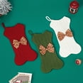 thumbnail image 6 of ifundom White Knitted Dog Bone Christmas Stocking Xmas Decoration Bag Holiday Pet Sack, 6 of 6