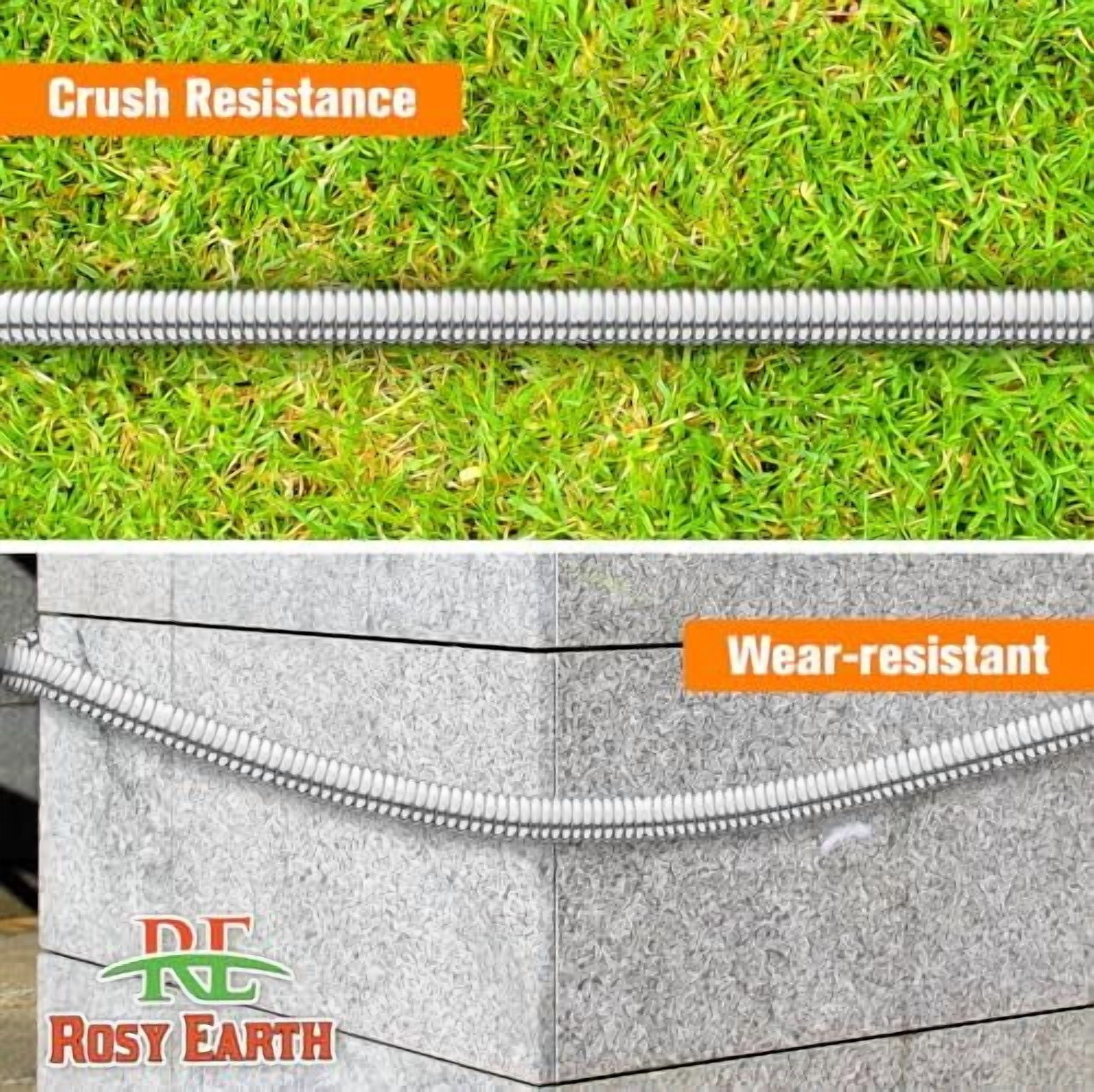 Expandable Metal Garden Hose 50 FT - 304 Stainless Steel Water Hose 50 FT - Lightweight non Kinking Flexible Garden Hose, no Bite