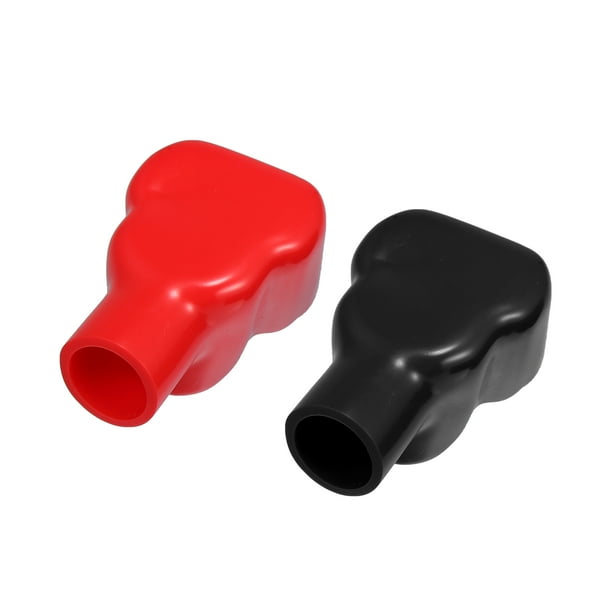 1 Par Batería Terminal Cubiertas, 18 mm Universal para Coche Rojo Negro