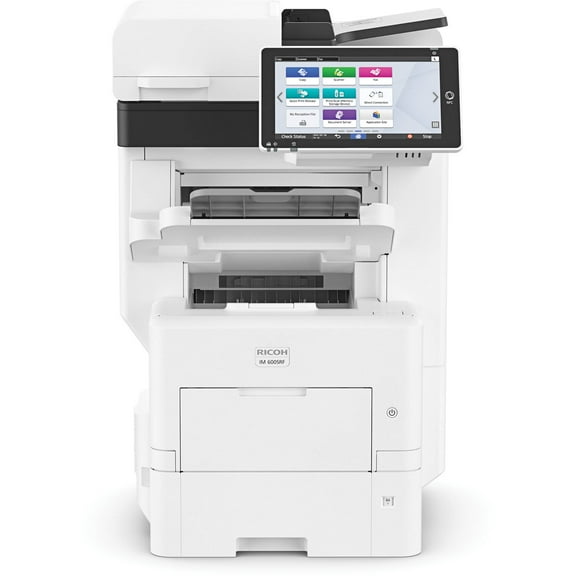 Restored Ricoh IM 600SRF Monochrome Laser Multifunction Printer Copier Scanner Fax 62 PPM Duplex Network