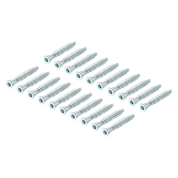 Uxcell Furniture Confirmat Screw 7x50mm Hex Socket Wood Screws Zinc Plated 100pcs