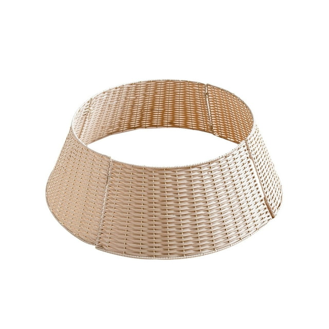 Event & Party Holiday Rattan Look Christmas Tree Base Decorative Basket Splicable Christmas Tree Bottom Storage & Decor Basket Christmas Scene Decoration Ornament