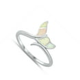 thumbnail image 4 of CHOOSE YOUR COLOR White Simulated Opal Mosaic Whale Tail Sterling Silver Ring CZ Female Size 10, 4 of 4