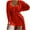 Red, variant on LYXSSBYX Pajamas for Women Women's Fashion Slim Lace Elastic Waist Long Sleeve Casual Three Suit Pajamas