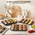 thumbnail image 3 of Kikcoin 3-Piece Muffin Pans & Donut Pan, Nonstick Baking Pan Set, Carbon Steel Bakeware Sets for Cupcakes, Donuts & Homemade Desserts, Oven Safe Up to 446℉, 3 of 9
