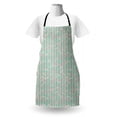 thumbnail image 3 of Grey Chevron Apron, Bohemian Style Zigzags in Vintage Tones Folk Art Grunge Illustration, Unisex Kitchen Bib with Adjustable Neck for Cooking Gardening, Adult Size, Sea Green and Pearl, by Ambesonne, 3 of 4