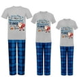 thumbnail image 2 of Ihaphap Family Christmas Matching Pajamas It‘s The Most Wonderful Time Of The Year Grey Short Top and Blue Plaids Pajamas Set, M-Men, 2 of 6