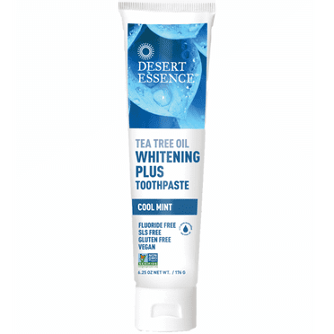 Desert Essence Tea Tree Oil Whitening Plus Toothpaste - Cool Mint 6.25 oz Paste