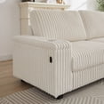 thumbnail image 7 of 110" Oversized Sectional Couch, L-Shaped 5-Seater Modular Sofa With Two Storage Spaces, Charging Ports and Cup-Holders, Comfy Corduroy Upholstered Couches for Living Room, 7 of 7