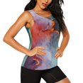 thumbnail image 2 of Kdxio Colorful Abstract Waves Print Racerback Workout Tank Tops for Women Sleeveless Gym Tops Athletic Yoga Shirts Camisole-XX-Large, 2 of 7