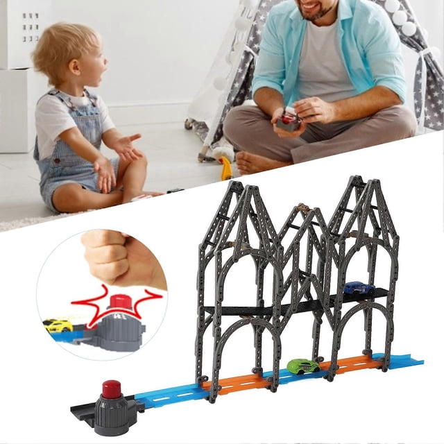 298PCS DIY Assembled Catapult Rail Car Racing Track Building Blocks Ejection Car Toys