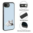 thumbnail image 2 of WIRESTER Shockproof Soft Rubber Cover Case for Apple iPhone 16e 6.1" 2025, French Bulldog Dog Lying Down Looking Up On Pale Aqua Background, 2 of 5