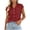 Red, variant on hoksml Women's Cap Sleeve Blouse, V Neck Henley Casual Shirt with Pockets, Loose Fit Work Tops for Office Daily Wear