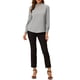 thumbnail image 2 of Blusa de botón con cuello de pie y pliegues para mujer INSPIRE CHIC, XS, gris, 2 of 6