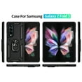 thumbnail image 3 of Dteck for Samsung Galaxy Z Fold 3 Case with Built in Metal Plate on Back Stand Ring [Kickstand Feature] Magnet Leather Phone Cover for Men 2021 (Black), 3 of 8