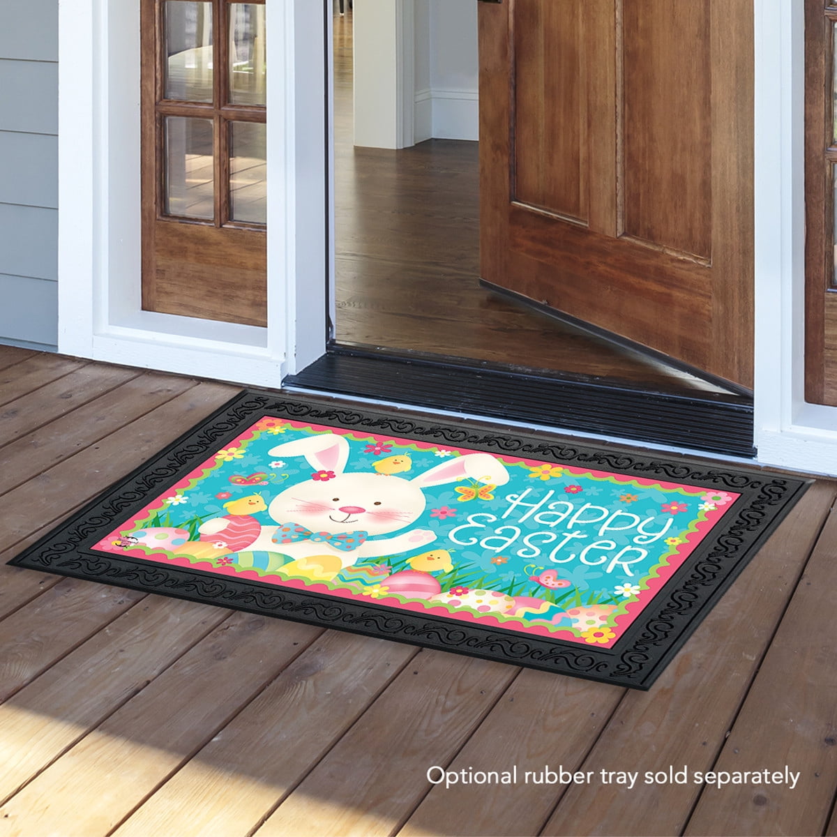 Briarwood Lane Doormat 30x18 Indoor Outdoor Easter Bunny and Chicks For Easter Doormat