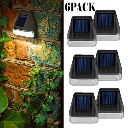 

6pcs Solar Step Lights Outdoor Deck Fence Stair Light Waterproof Solar Powered LED Illuminated Landscape Lighting Automatic On Off for Yard Garden Patio