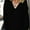 🔥 Black, variant on Beach Outfits for Women V Neck Breathable Knitted Long Sleeve Tops Solid Color Oversized Loose Women's Blouse Trendy Fall and Winter for Weekend Breakfasts Khaki XL