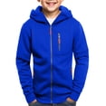 thumbnail image 2 of Gubotare Teen Boys Zip up Hoodies Plain Thick Cargo Hoodie Sweatshirts Youth Kids Fleece Warm Jacket Outwear with Pockets (Blue, 12-13 Years), 2 of 5