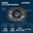 thumbnail image 4 of Autotek Street Machine 6x9" Speakers & QPower 2 Pack Angled 6x9" Car Audio Enclosure, 4 of 19