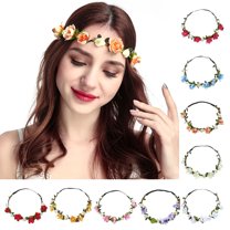 Bohemian Floral Garland Headband for Women Festival Wedding and Beach Party